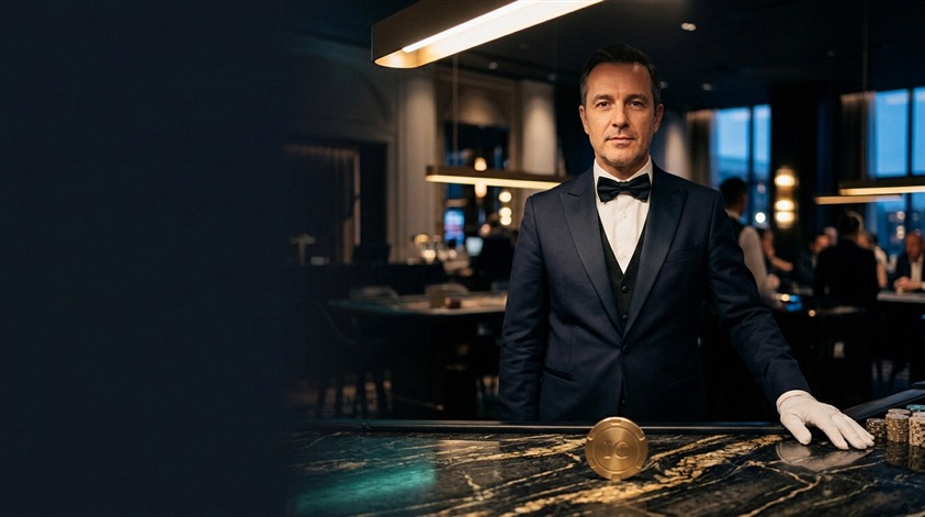 Schermo di gioco con carte e fiches da poker